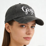 2pcs Gigi Hat For Men Women, Adjustable Embroidered Wash Cotton Baseball Cap