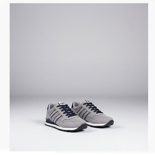 Light Gray Blue men's leather casual sneakers