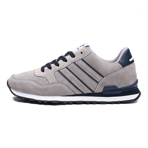 Men's leather casual sneakers with plush lining