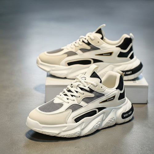 Men's PU mesh casual sports shoes